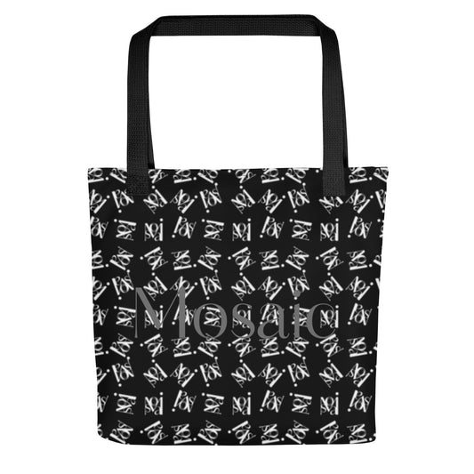 "Monogram" All-over Pattern Tote Black